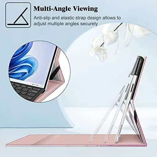 FINTIE Portfolio Case for 13 inch Microsoft Surface Pro 12th (2026)/11/10/9 | Multi-Angle Stand & Premium Faux Leather thumbnail 3