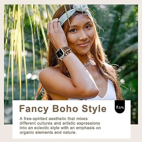 JR.DM Boho Beaded Band for Apple Watch 38mm-42mm | Handmade Braided Rope Strap (en_US) thumbnail 2