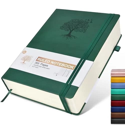 Ansopu Leather Journal Notebook 365 Pages A4 Green | Thick 100Gsm Ruled Hardcover thumbnail 1