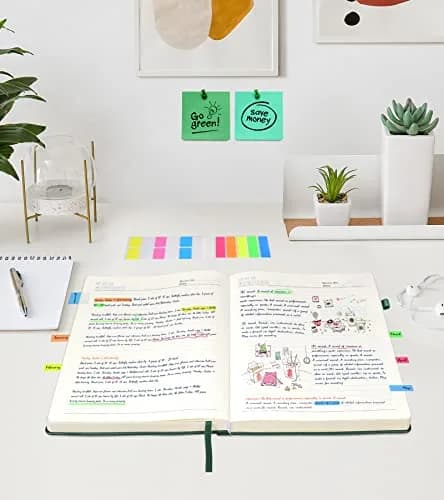Ansopu Leather Journal Notebook 365 Pages A4 Green | Thick 100Gsm Ruled Hardcover thumbnail 6