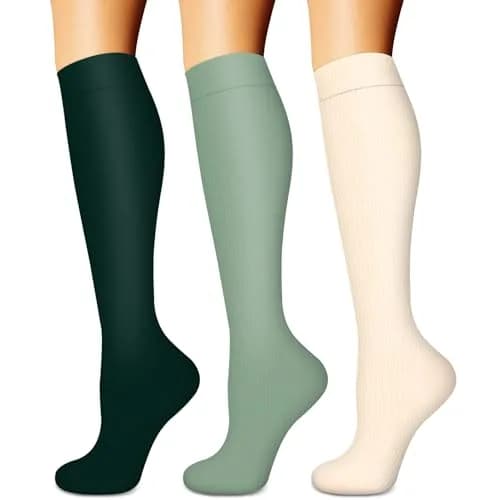 BLUEENJOY Compression Socks for Women & Men | Support for Running, Recovery & Flight (3 Pairs, Unisex, Large-X-Large) thumbnail 1