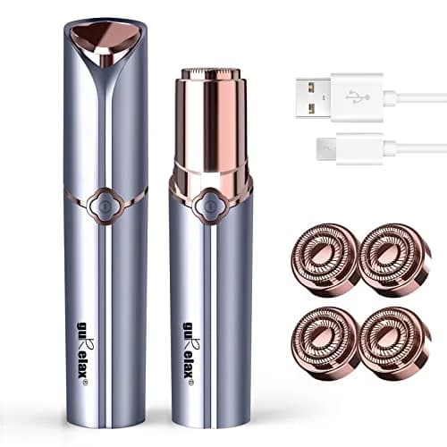 GURELAX Facial Hair Remover for Women, Painless Electric Shaver with 4 Replacement Heads | USB Rechargeable & Hypoallergenic thumbnail 1