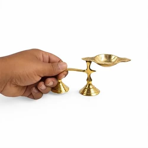 Spillbox Brass Karpoor Diya | Traditional Hindu Oil Lamp for Pooja & Decor thumbnail 4