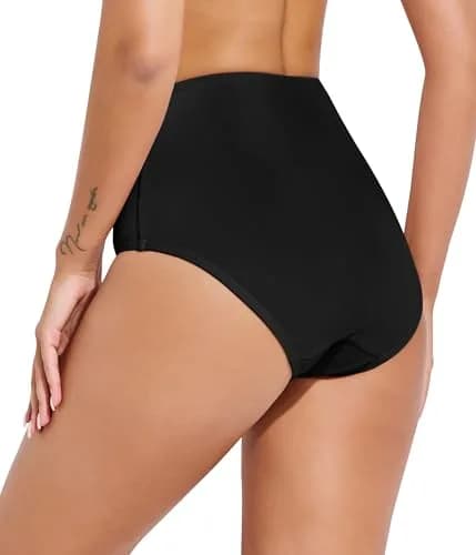 Beautikini Period Swim Bottoms Black XS | High Waisted Full Coverage thumbnail 2