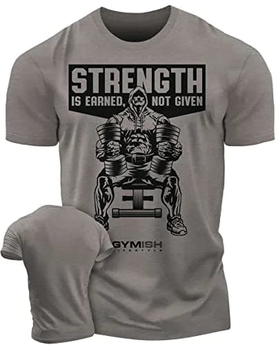 Gymish Lifestyle Strength Is Earned Not Given T-Shirt for Men | Motivational Gym Wear thumbnail 1