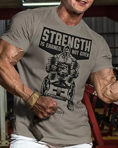 Gymish Lifestyle Strength Is Earned Not Given T-Shirt for Men | Motivational Gym Wear thumbnail 2