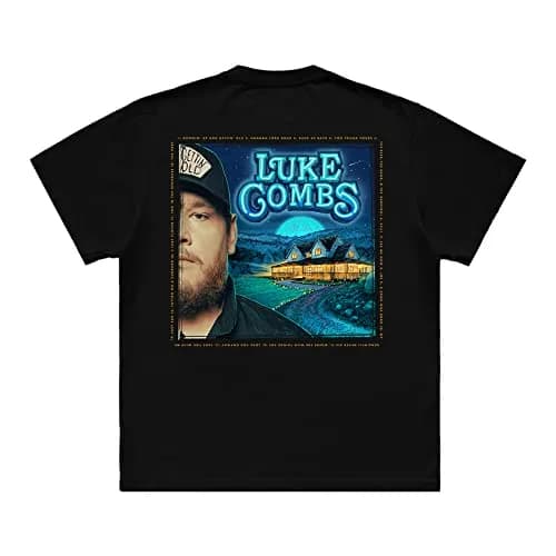 Luke Combs Gettin' Old Album Tee | Official Unisex Cotton T-Shirt in Black thumbnail 2