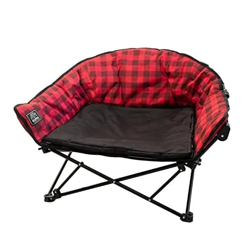 Kuma Outdoor Gear Lazy Bear Dog Bed with Carry Bag | Portable Luxury Outdoor Dog Bed for Camping & Glamping (Red/Black) thumbnail 1