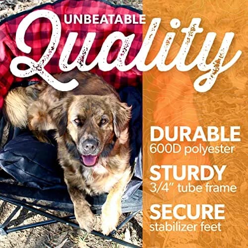 Kuma Outdoor Gear Lazy Bear Dog Bed with Carry Bag | Portable Luxury Outdoor Dog Bed for Camping & Glamping (Red/Black) thumbnail 2