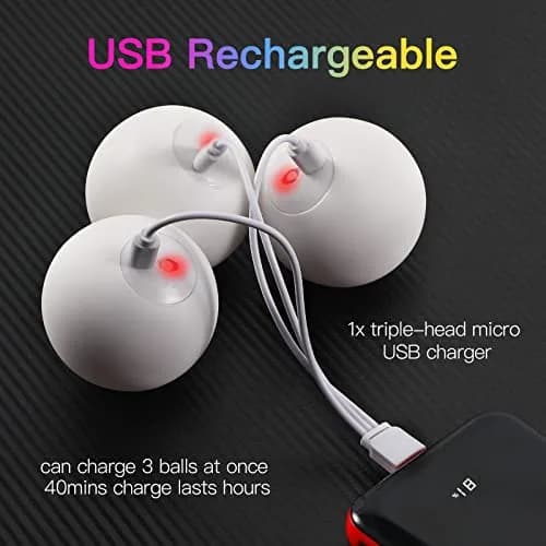 POITOI Juggling Balls Light Up Glow in The Dark LED Set 105g | 11 Color Modes, USB Rechargeable thumbnail 5