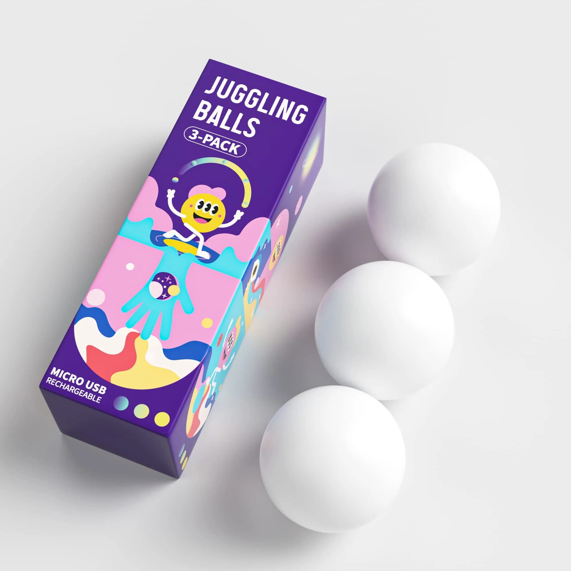 POITOI Juggling Balls Light Up Glow in The Dark LED Set 105g | 11 Color Modes, USB Rechargeable