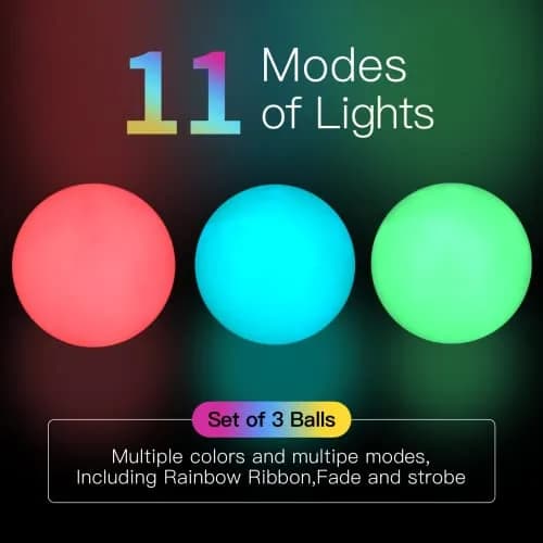 POITOI Juggling Balls Light Up Glow in The Dark LED Set 105g | 11 Color Modes, USB Rechargeable thumbnail 2