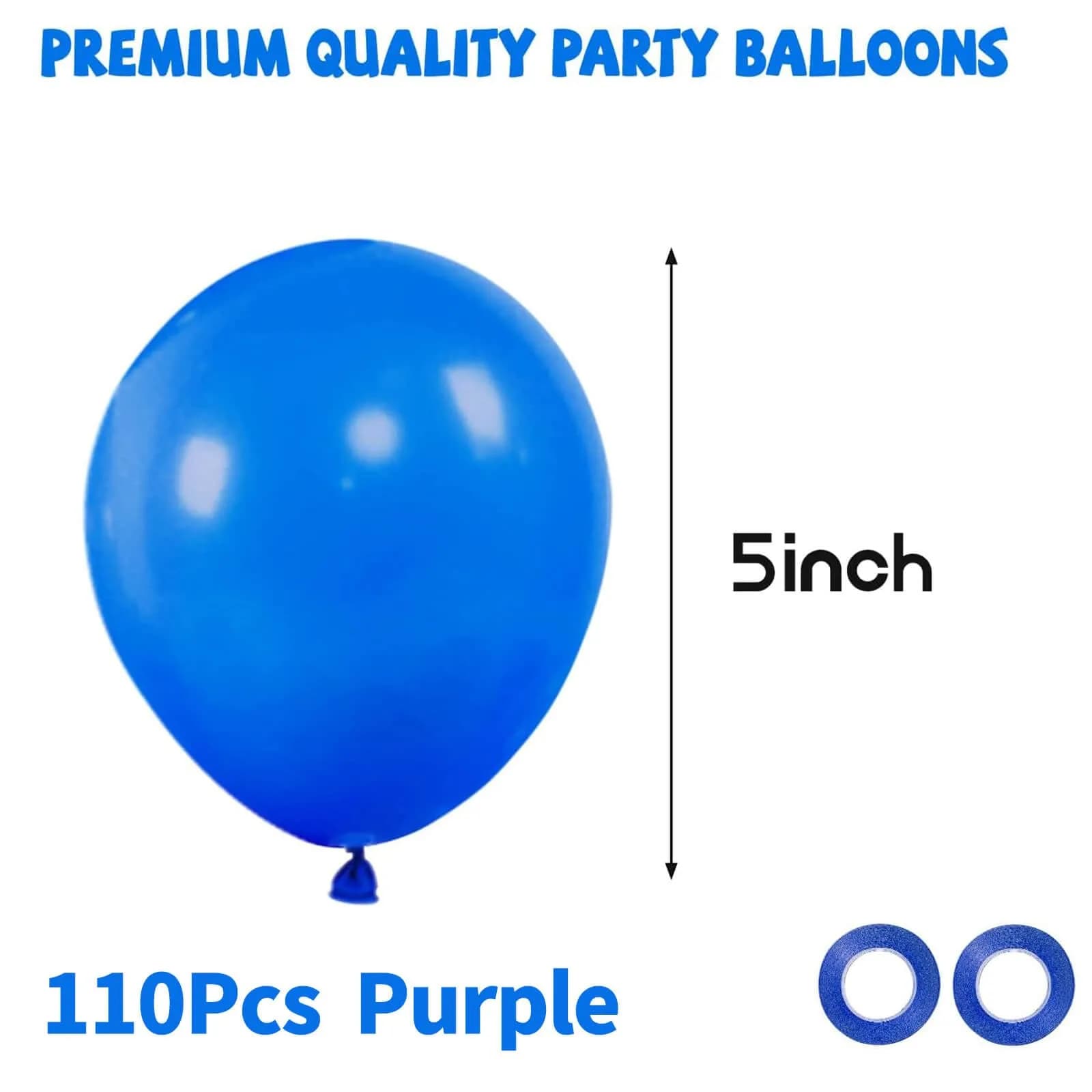 KUULBELA Blue Balloons 110Pcs, 5 Inch Small Latex Party Balloons | Assorted Colors Balloon - view 2