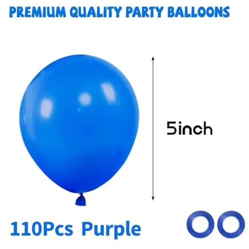 KUULBELA Blue Balloons 110Pcs, 5 Inch Small Latex Party Balloons | Assorted Colors Balloon thumbnail 2