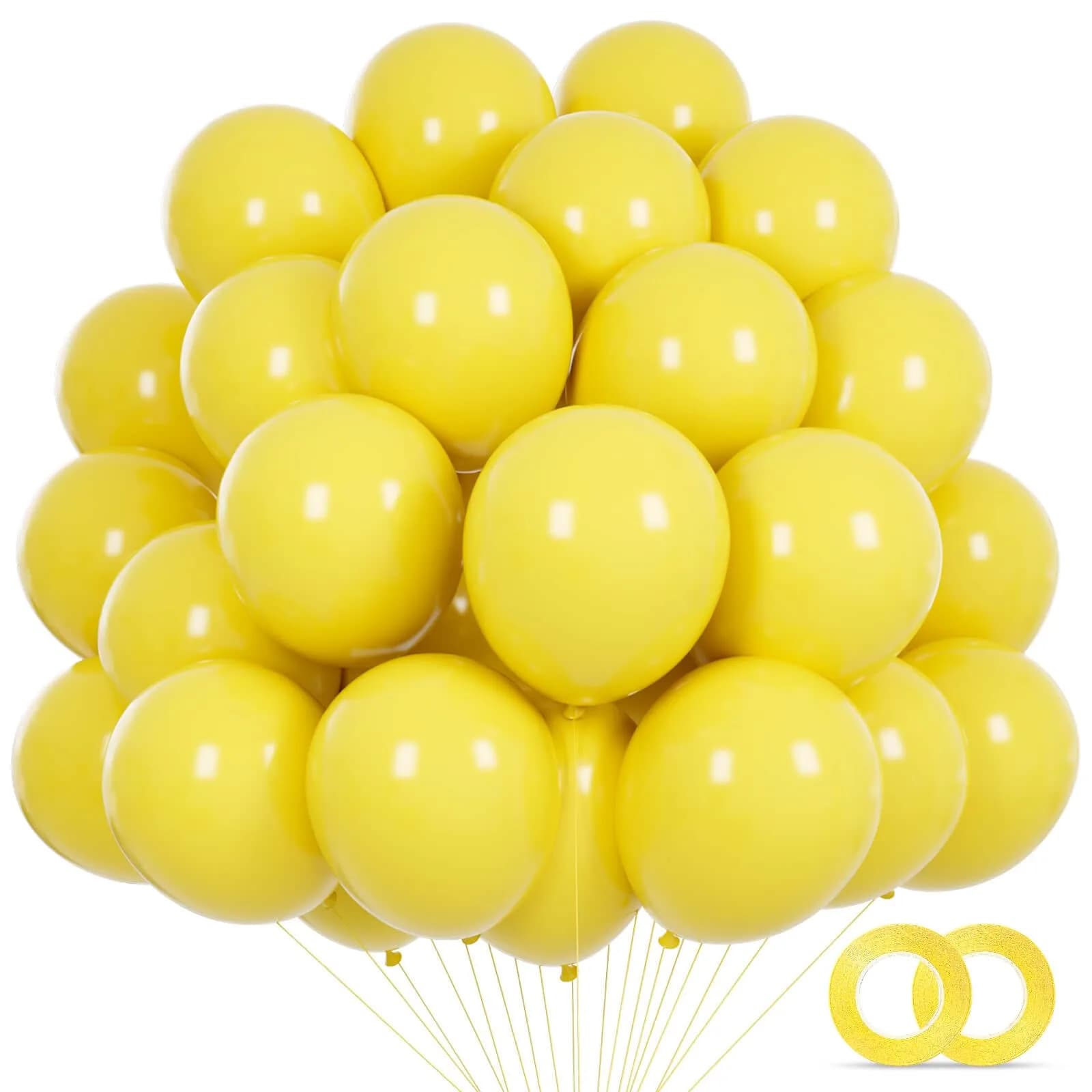 KUULBELA 110Pcs 5-Inch Small Yellow Latex Party Balloons for Decorations - main product image