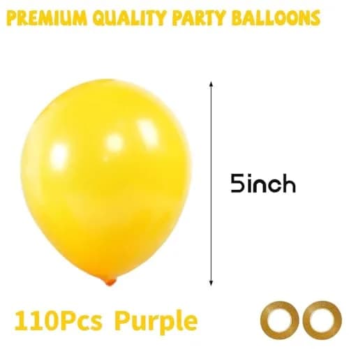 KUULBELA Yellow Balloons 110Pcs, 5 Inch Small Yellow Latex Party Balloons | Birthday Wedding Baby Shower Decorations thumbnail 2