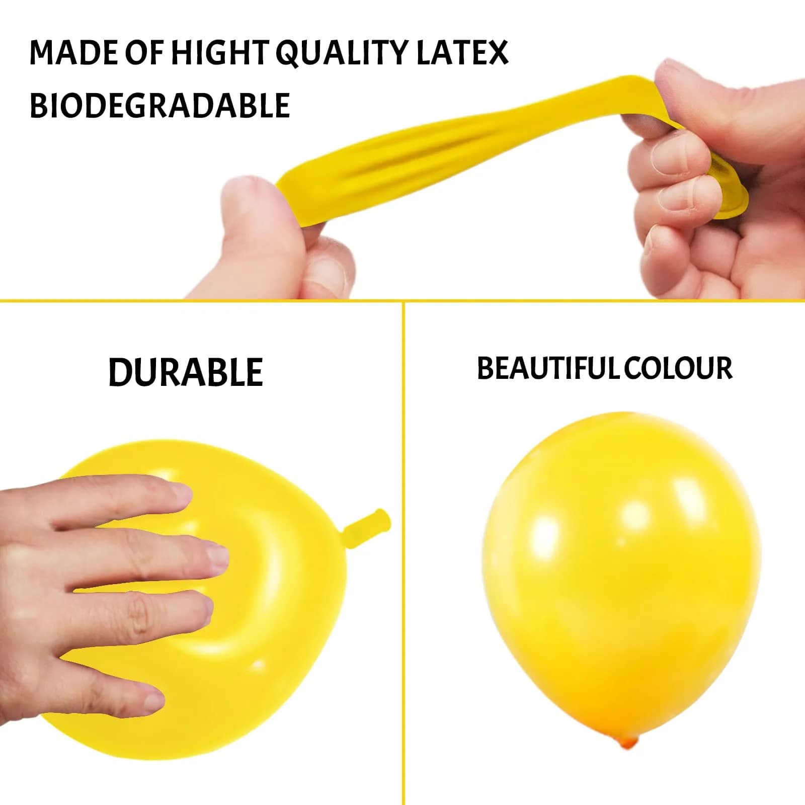 KUULBELA 110Pcs 5-Inch Small Yellow Latex Party Balloons for Decorations - view 3