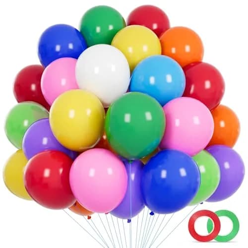 KUULBELA 5 Inch Latex Balloons Assorted Colors, 110 Pcs | 12.7 cm (5 Inch) Balloons for Parties thumbnail 1