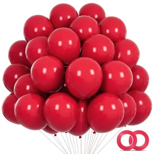 KUULBELA Red Balloons 110Pcs 5 Inch Small Latex Party Balloons | Birthday, Baby Shower, Wedding Decorations thumbnail 1