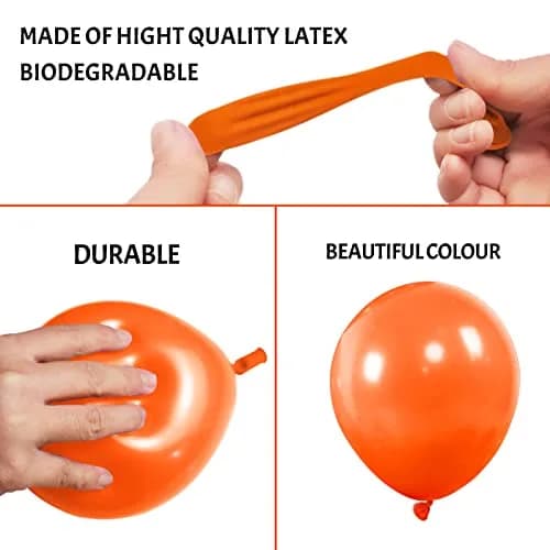 KUULBELA Orange Balloons 110Pcs 5 Inch | Birthday Party Decorations thumbnail 3