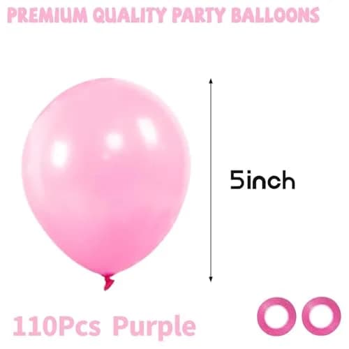 KUULBELA 5 Inch Small Pink Latex Party Balloons (110 Count) | Assorted Colors Balloon thumbnail 2