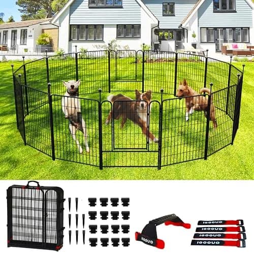 IGOOUO Portable Dog Fence Outdoor 36'' High | Rustproof & Sturdy Stakes for Medium & Large Dogs thumbnail 1