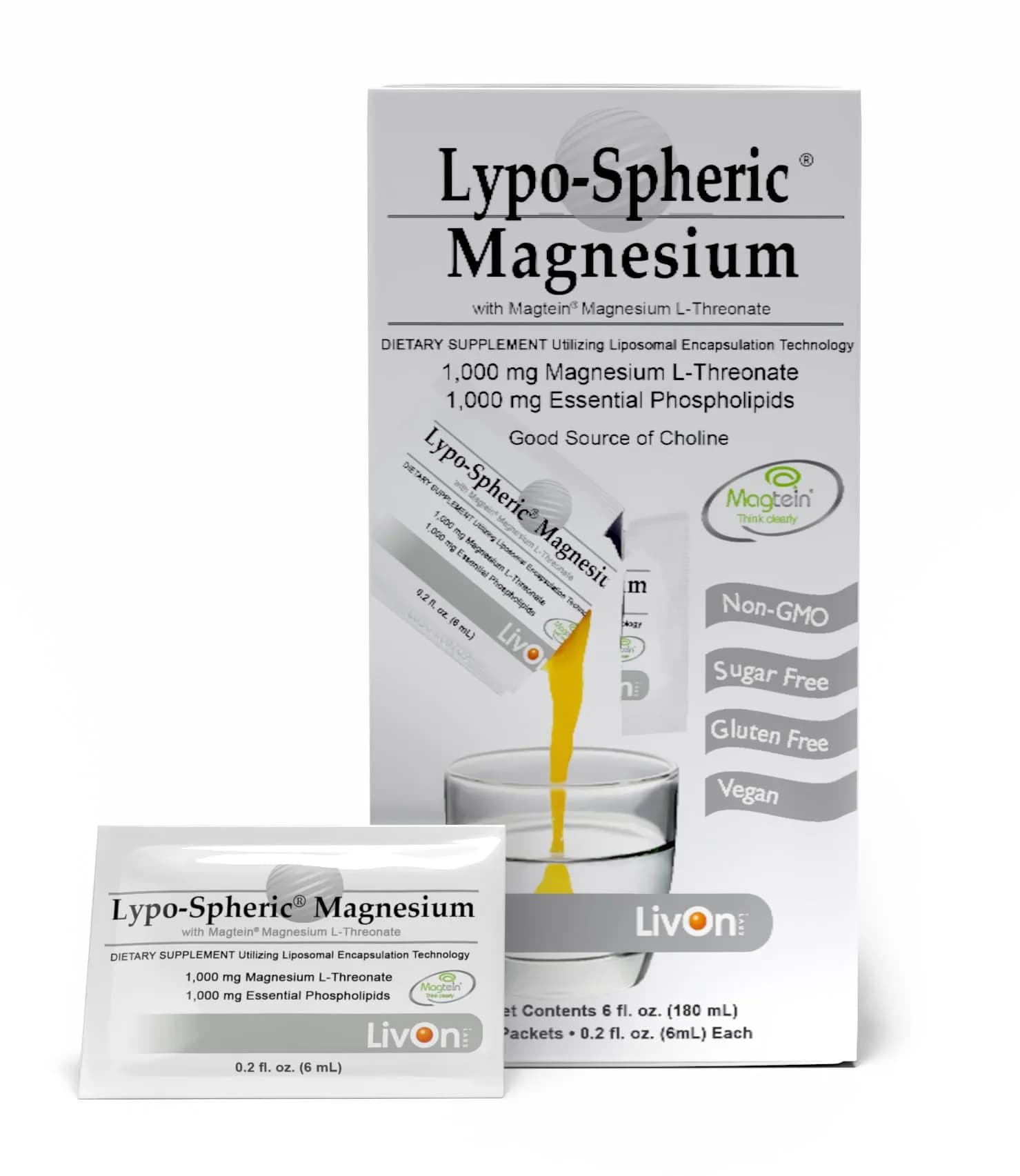 LivOn Labs Liposomal Magnesium L-Theronate 60 Count (2 Pack) | Brain & Neuro Support
