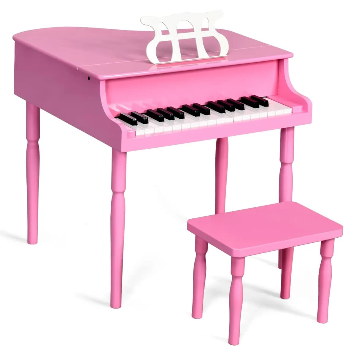 HONEY JOY Classical Kids Piano 30-Key Mini Grand Pink | Wooden Musical Toy for Ages 3+