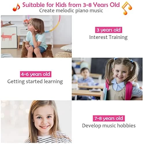 HONEY JOY Classical Kids Piano 30-Key Mini Grand Pink | Wooden Musical Toy for Ages 3+ thumbnail 3