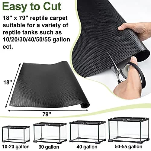 TCYPUHL Reptile Carpet 18"×79" | Safe, Reusable & Easy to Clean for Reptile Tanks thumbnail 3