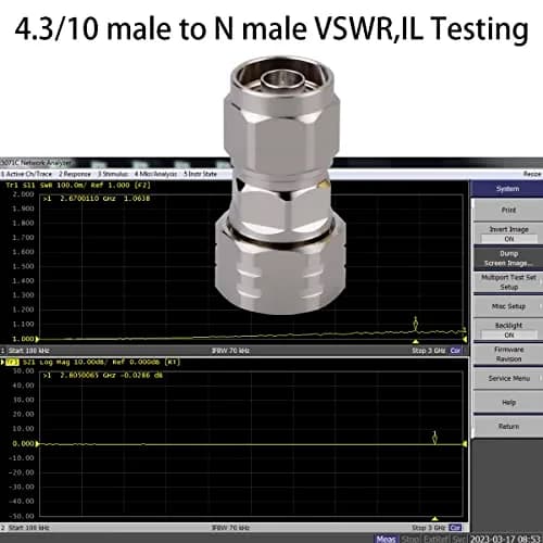 Whisary 4.3-10 Mini DIN Male to N Male Adapter 60g | Low PIM 163dBc RF Connector thumbnail 5