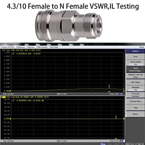Whisary 4.3-10 Mini DIN Female to N Female Adapter 50 Ohm | RF Applications thumbnail 5