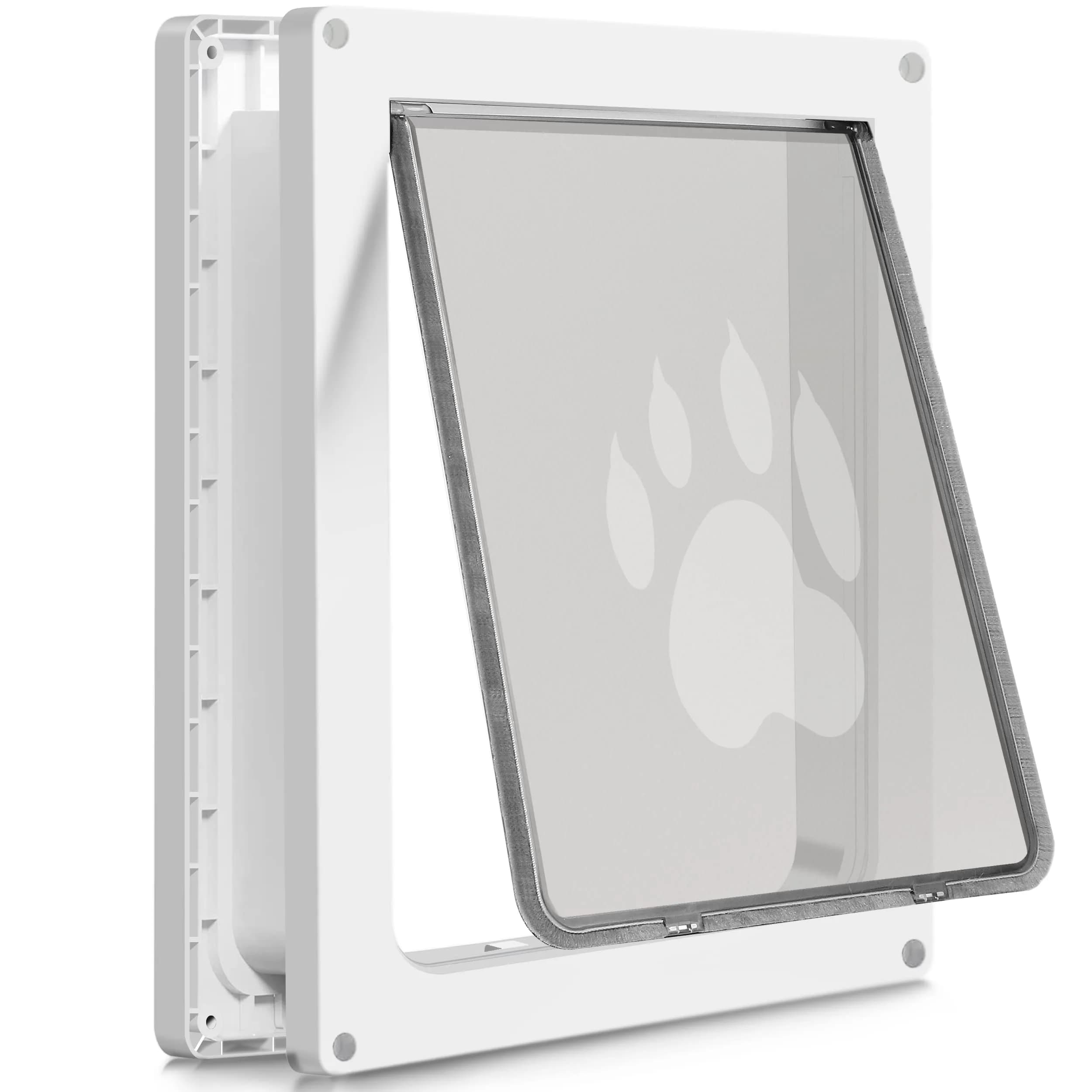 CEESC Large Dog Door, 11.75"x16.5" Flap, Up to 80 lbs, Weatherproof, Durable, White — White