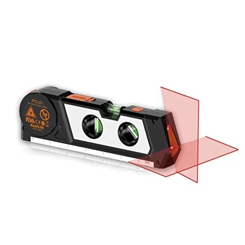 Ayitam 4-in-1 Laser Level Line Tool with Tape Ruler & Ruler Base, 21.6cm (8.5in) | Measures in Imperial & Metric thumbnail 1