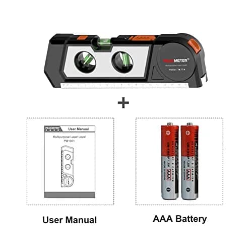 Ayitam 4-in-1 Laser Level Line Tool with Tape Ruler & Ruler Base, 21.6cm (8.5in) | Measures in Imperial & Metric thumbnail 9