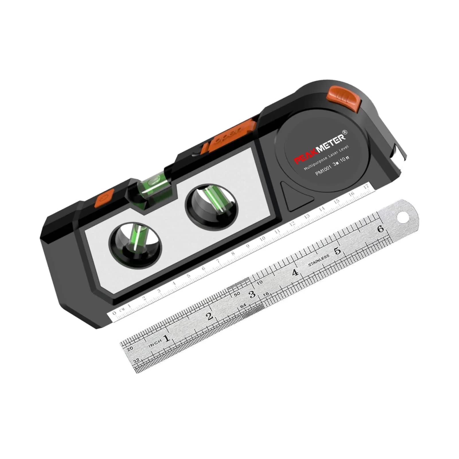 Ayitam 4-in-1 Laser Level Line Tool with Tape Ruler & Ruler Base, 21.6cm (8.5in) | Measures in Imperial & Metric - view 3