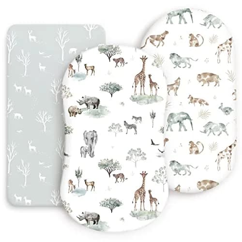 GRSSDER Ultra Soft Fitted Bassinet Sheets 3 Pack | Universal Fit for Baby Cradle & Moses Basket thumbnail 1