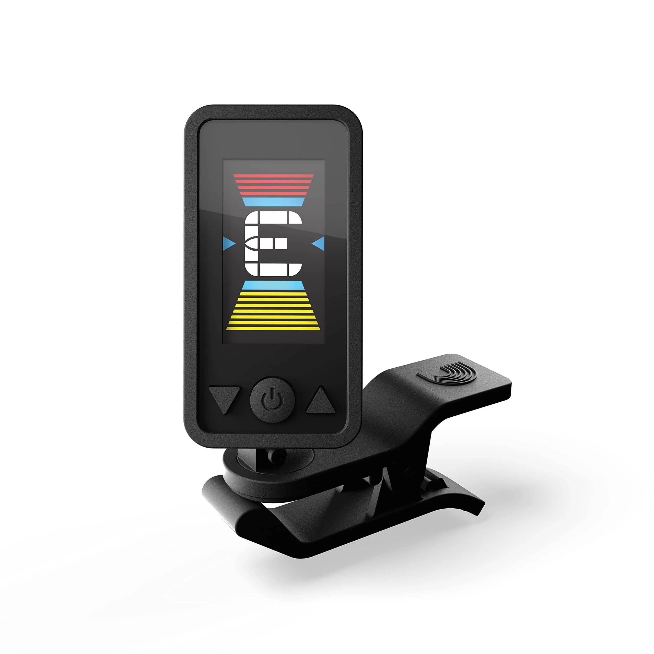 D'Addario Eclipse Rechargeable Headstock Clip-On Guitar Tuner, Black | 24 Hours Tuning Time