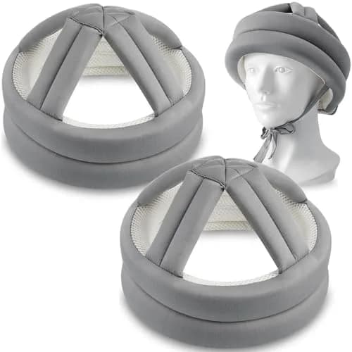 Woanger Gray 2 Pcs Anti Fall Elder Head Safety Helmet | Adjustable Seniors Fall Prevention Cap (Gray, 50-75 cm Head Circumference) thumbnail 1