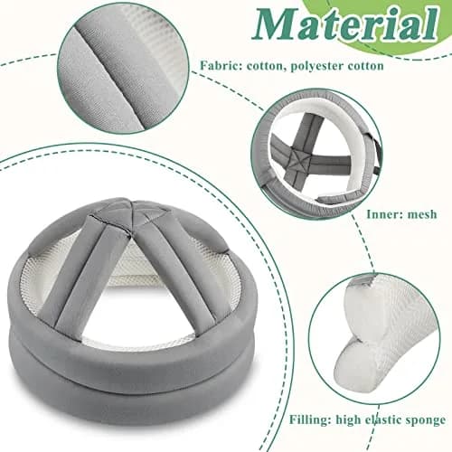 Woanger Gray 2 Pcs Anti Fall Elder Head Safety Helmet | Adjustable Seniors Fall Prevention Cap (Gray, 50-75 cm Head Circumference) thumbnail 3