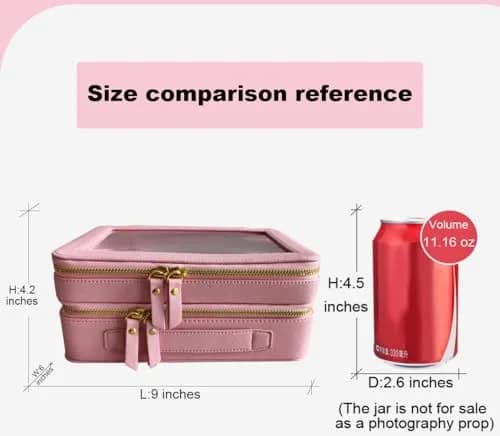 SANHECUN Clear Travel Toiletry Bag 24.1cm x 15.2cm x 10.7cm (Pink) | TSA Compliant Makeup Organizer thumbnail 8
