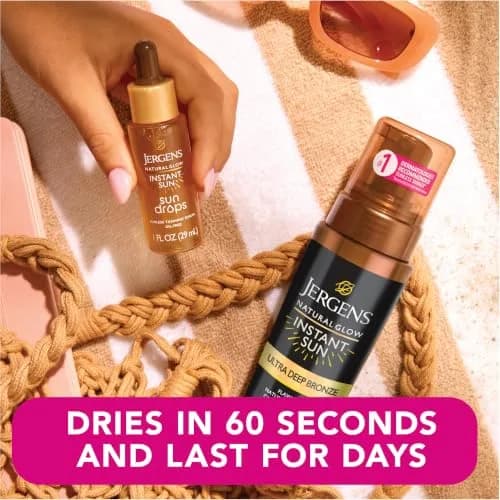 Jergens Natural Glow Instant Sun Body Mousse, Ultra Deep Bronze, 177ml (6 Fl Oz) | Streak-Free Tan thumbnail 5