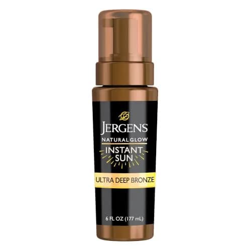 Jergens Natural Glow Instant Sun Body Mousse, Ultra Deep Bronze, 177ml (6 Fl Oz) | Streak-Free Tan thumbnail 1