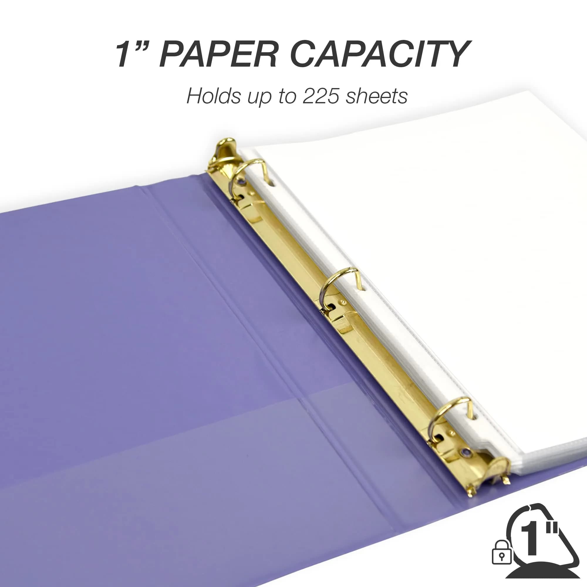 Samsill 2.5cm (1 Inch) 3 Ring Binder with Clear View Cover, Lilac | Recycled Chipboard - view 6
