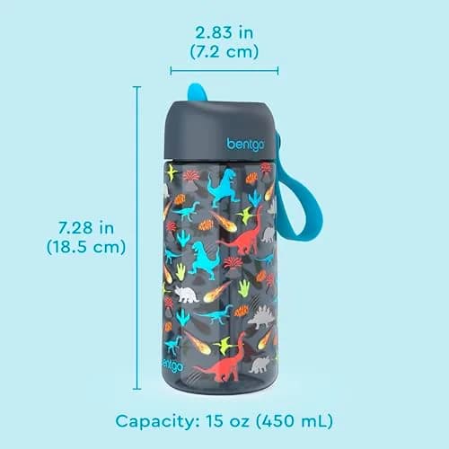 Bentgo Kids Water Bottle, Leak-Proof, Bite & Sip Spout, 15 fl oz | Durable Tritan, Kid-Friendly Colors thumbnail 7