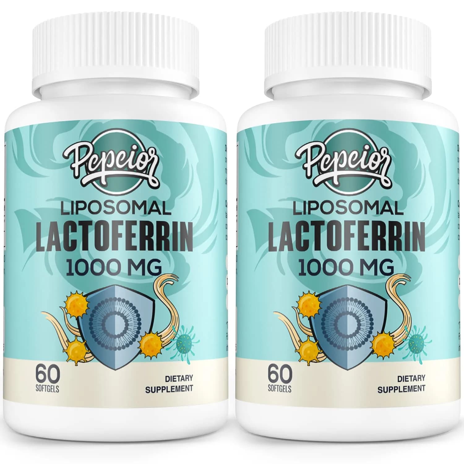 Pepeior Liposomal Bovine Lactoferrin 1000 mg | Supports Iron Absorption & Immunity (70-120 chars) — Black
