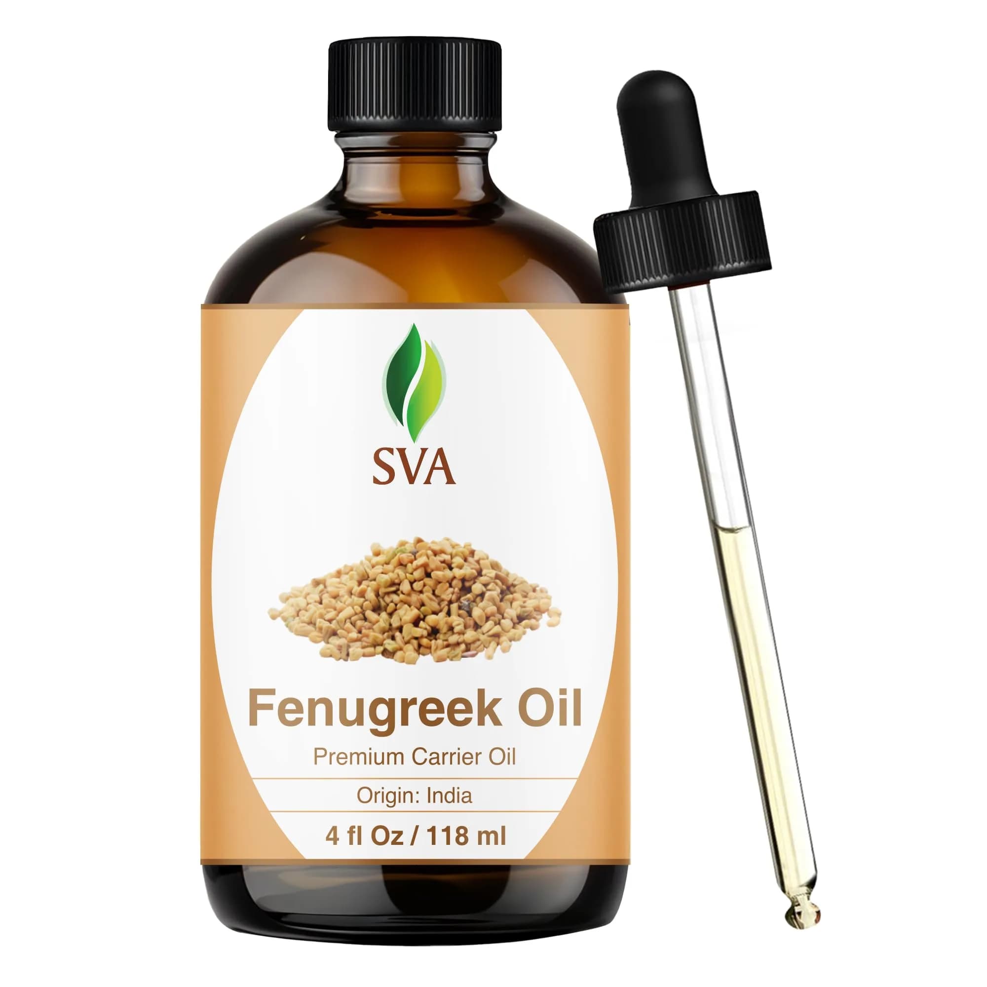 SVA ORGANICS Fenugreek Carrier Oil 4 Fl Oz (118 mL) - Pure & Natural - main product image
