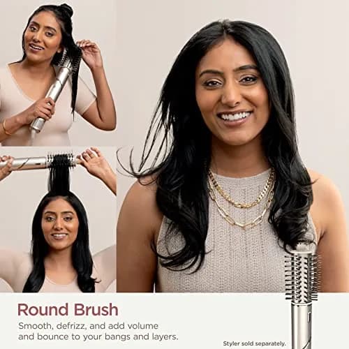 Shark FlexStyle Round Hot Air Brush Attachment for Blow Dryers, Stone | Styles Hair While Drying thumbnail 6