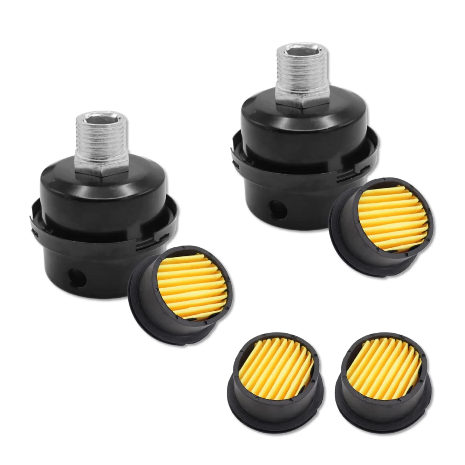 Joyangy 2-Pack 1/2" G (BSP Parallel) 20mm Air Compressor Intake Filter Muffler | Noise Reduction & Dust Blocking — 1/2"