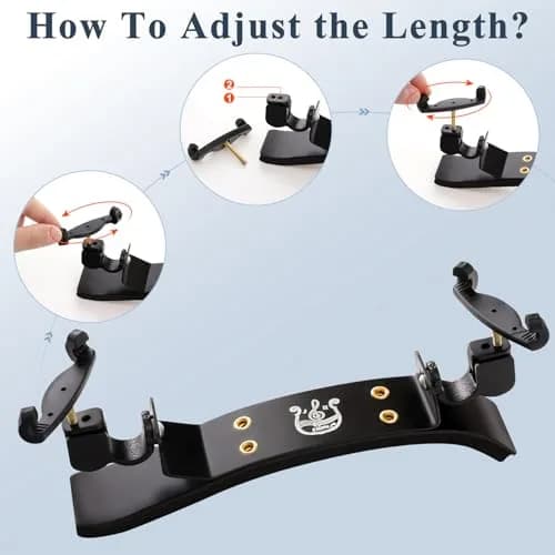 SUEWIO Violin Shoulder Rest for 4/4 Size, Premium Aluminum Alloy with Foam Pad & Height Adjustable Feet | Ergonomic Support for Adults thumbnail 5